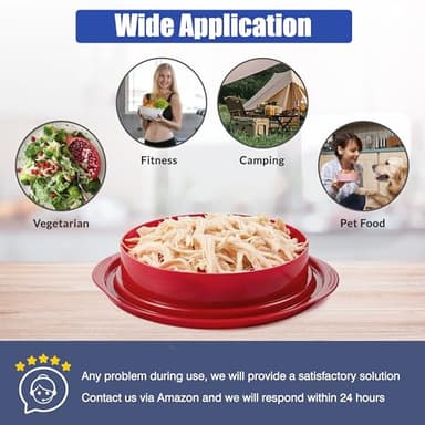 Chicken Shredder Tool Twist: 2025 Pro Food-Grade Visible Meat Shredder with Strong Anti-Slip Base, Ergonomic Handle, Chicken Breast Shredder, Suitable for Pork Beef Chicken (Red, 8 inch) - Image 6