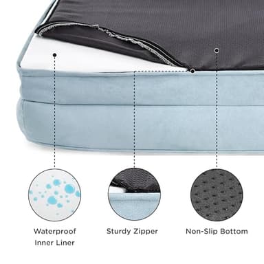 Bedsure Orthopedic Dog Beds Large Sized Dog - Washable Large Dogs Bed Waterproof, Big Comfort Dogs Couch Sofa with Washable Removable Cover, Supportive Foam Pet Bed with Nonskid Bottom - Image 3
