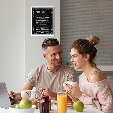 AMERICAN LUXURY GIFTS 7 Rules of Life Inspirational Wall Art Print - 8x10” Vintage Rustic Print For Home, Bedroom, Office & Cabin Decor & Great Happiness Reminders for All! Unframed - Image 5