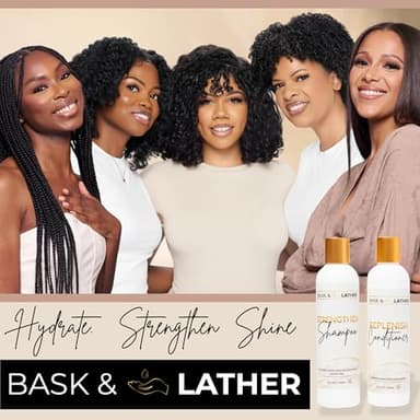 BASK & LATHER Strengthen Hair Shampoo – All-Natural, pH‑Balanced Formula for Hair Growth & Repair, Sulfate‑Free, Silicone‑Free, Paraben‑Free, 8 oz - Image 5