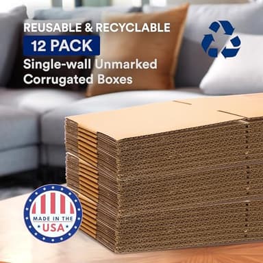 BOX USA Moving Boxes Large 20"L x 20"W x 15"H 12-Pack - Corrugated Cardboard Box for Shipping, Mailing, Packing, Packaging and Storage - Image 3