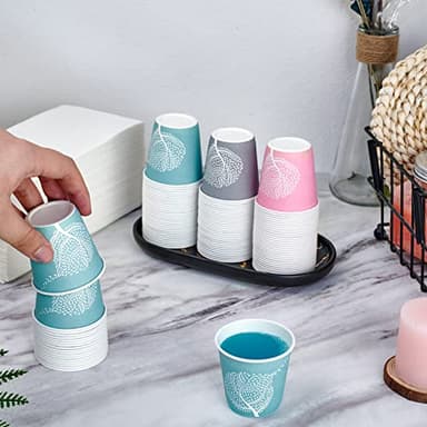 LITOPAK 300 Pack 3 oz Disposable Bathroom Cups, Colorful Small Disposable Paper Cups for Parties, Picnics, Barbecues, Travel and Events - Image 6