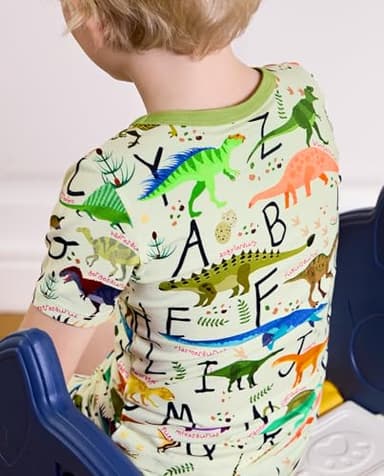 babee Reshinee Bamboo Viscose Toddler Dinosaur Pajamas Boys Girls Kids Baby Cool Short Summer Pjs Set 4-5T Two Piece - Image 9