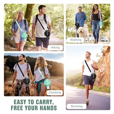 Nuovoware Water Bottle Carrier Bag Fits Stanley Quencher 40OZ, Water Bottle Holder with Strap and Pocket, Neoprene Water Bottle Pouch Sleeve Sling Bag for Hiking Travelling Camping, Mint Green - Image 7