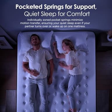 SNFPNE King Size Mattress 12 Inch - Medium Firm Hybrid Memory Foam Mattress with Individual Pocket Springs for Pressure Relief & Motion lsolation, CertiPUR-US Certified, Fiberglass-Free, 80" x 76" - Image 3