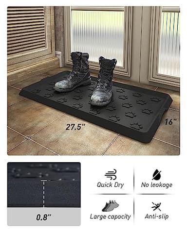 SUPENUIN Paw Pattern Multipurpose Boot Tray for Entryway Waterproof Rubber Mats for Dogs Shoe Mat Tray, Pet Food Mat - Image 2