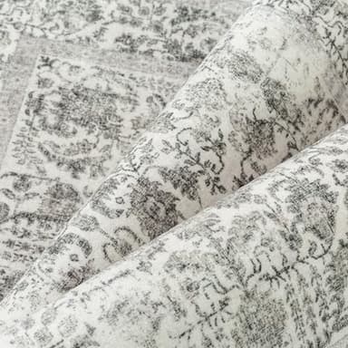 PureCozy Black Area Rug 9x12 Machine Washable Large Vintage Living Room Distressed Non Slip Carpet Traditional Indoor Bedroom Retro Floral Accent Throw Rug for Office Kitchen Dining Room - Image 9