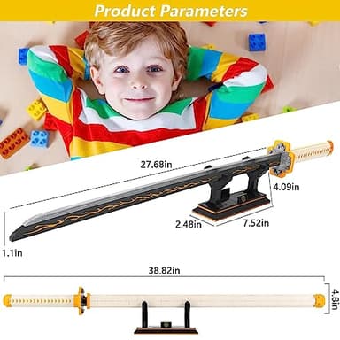 Kravkind 956pcs, 39inch for Sword Building Block Model, Samurai Sword Set with Scabbard and Stand, Best Gift for Anime Fans - Image 6