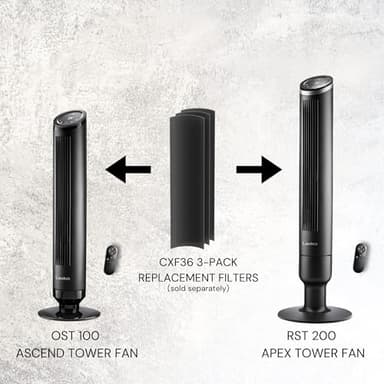 LASKO Apex Tower Fans Oscillating Quiet 42" - 29 ft/s Airflow, 28 dB, 90° Oscillation, 12H Timer, Air Filter for Hair & Dust, Remote, Black, Floor Fans for Home Bedroom, RST200 - Image 8