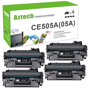 Aztech Compatible for P2035 Toner Cartridge Replacement for HP 05A CE505A P2035N Toner Cartridge for HP 2035N P2055DN 2055DN P2030 P2050 P2055X P2055D Printer (Black 4-Pack) - Image 1