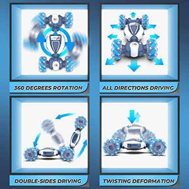 Gesture Sensing RC Stunt Car - Boys Toys Age 6-12, 360° Rotating 4WD Hand Controlled Remote Control Twist Car with Light & Music, Cool Birthday Presents and Ideas Gifts for Kids Age 7 9 10 11 12 yr - Image 3