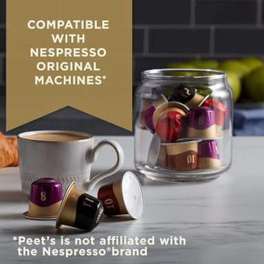 Peet's Coffee, Medium Roast Espresso Capsules, Compatible with Nespresso Original Machine - Ricchezza Intensity 8, 50 Count (5 Boxes of 10 Espresso Capsules) - Image 4