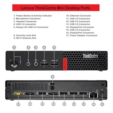 Lenovo ThinkCentre Mini Desktop Computer| AMD Dual-Core Processor| Dual-Display Support| Wi-Fi, Bluetooth, USB, RJ-45| Windows 11 Pro| for All-Around Use (Dpi Only, 16GB RAM | 256GB SSD) - Image 4