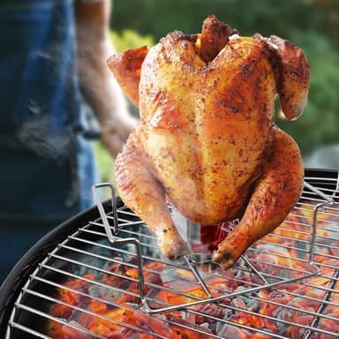 Luoieo Beer Can Chicken Holder Stand,6.5 x 3 inches Stainless Steel chicken roaster for Grilling Smoking Roasting,Vertical Design,Dishwasher Safe,Easy Clean(Square) - Image 7