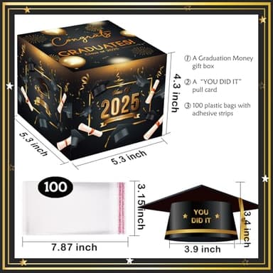 Meiidoshine Graduation Gifts, Graduation Money Box, Surprise Grad Money Holder with Pull Out Card, Class of 2025 Funny Cash Gift Ideas for Boys Girls High School College - Image 2