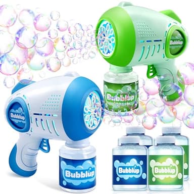JOYIN 2 Kids Bubble Guns with 4 Bottles Solution, Automatic Bubble Machine Gun with 8 Holes for Kids, Adults, Summer Toys, Easter Basket Stuffers, Birthday Gift, Party Favors - Image 9