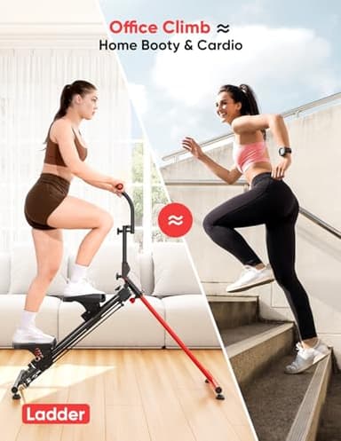 YOLEO Steppers for Exercise at Home,Adjustable Stair Stepper with 3 Workout Modes,Folding Cardio Stair Master with Adjustable Handlebar&Oversized Pedal,90% Pre-Assembled Stair Climber (Red-Black) - Image 6