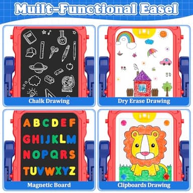 Easel for Kids Toy,Double-Sided Magnetic Kids Art Easel for 3+ Year Old Boy Gift,Toddler Toys for 3+ Year Old Boy Dry Erase Boards, Learning Educational Toy Drawing Board for 4 5 Years Old Girl Gifts - Image 5