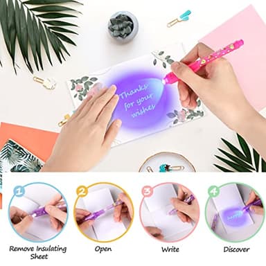 TAFULOR Invisible Ink Pen for Kids, Birthday Party Favors for Girls Boys, Spy Pens with UV Light Secret Message Magic Markers, Goody Bag Stuffers Toys for 4-12 Year Old Girls Boys Gift (24PCS) - Image 4