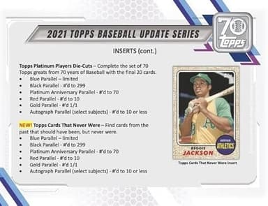 2021 Topps Update Baseball Hanger Box (67 Cards Per Box) - Image 6