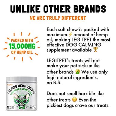 Calming Hemp Treats for Dogs Made in USA Organic Hemp Natural Separation Aid Helps Barking, Chewing, Thunder, Fireworks, Aggressive Behavior Soothing Stress Relief Natural Relaxation 120 Chews - Image 2