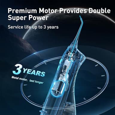 COSLUS Water Dental Flosser Teeth Pick: Portable Cordless Oral Irrigator 300ML Rechargeable Travel Irrigation Cleaner IPX7 Waterproof Electric Flossing Machine for Teeth Cleaning C20(F5020E) - Image 7