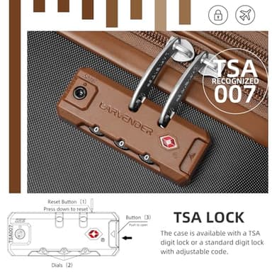 LARVENDER Luggage Sets 6 Piece Hardside Expandable Suitcase Set with Spinner Wheels TSA Lock Black, Travel Luggage Set Clearance for Men and Women, Black - Image 3