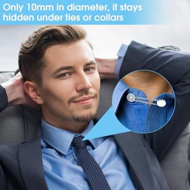 16 Pcs 4 Styles Collar Extenders for Mens Shirts, Elastic Neck Extenders/Button Extender for Dress Shirts, Tie, Suit Accessories Men for 1/2 Size Expansion of Men Dress Shirts - Image 7