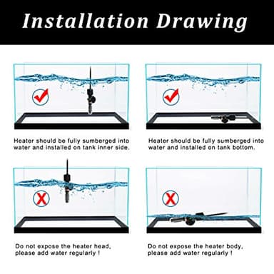 PULACO 25W Small Aquarium Submersible Betta Heater with Free Thermometer Strip, Under 6 Gallon Fish Tanks (Preset Temperature 78℉) - Image 6