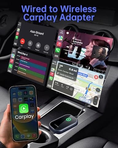 Luckymore Wireless Carplay Adapter, Converts Wired to Wireless Carplay Dongle for Plug & Play Carplay Fit for Cars from 2017 & for Apple iPhone iOS 10+ - Image 2
