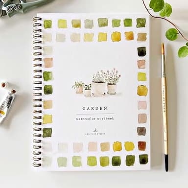 Emily Lex Studio Watercolor Workbook for Beginner,44 Spiral-Bound Pages Dispersed Beginner Friendly Watercolor Workbooks for Adults,Arts and Crafts Supplies Gift (Graden) - Image 5