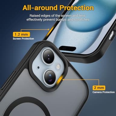 Temdan for iPhone 14 Plus Case & iPhone 15 Plus Case, Compatible with Magsafe, Anti-Yellowing, Military-Grade Protection, Shockproof Slim Magnetic Phone Case Cover, Black - Image 5