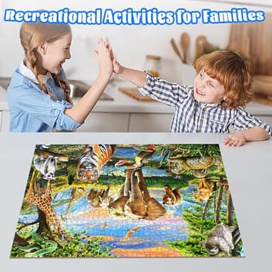 1000 Pieces Puzzles for Adults, Animal World Jigsaw Puzzle Challenging Night Game, Interlock Perfectly No Dust, for House Decoration, Birthday Party Holiday Toy for Kids Boys and Girls - Image 5