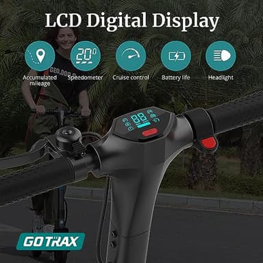 Gotrax XR ELITE MAX Electric Scooter -10" Pneumatic Tires, Max 20 Miles Range, 15.5Mph Speed Power by 350W Motor, Large Digital Display and Cruise Control for Foldable Commuter E-Scooter for Adult - Image 5