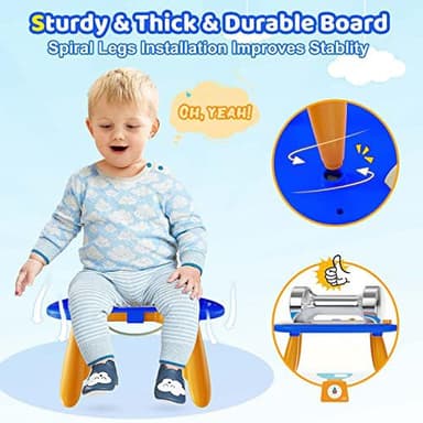 Kikidex Toddlers Toys Age 1-3, Magnetic Drawing Board, Toddler Girl Toys for 1-2 Year Old, Doodle Board Pad Learning and Educational Toys for 1 2 3 Year Old Baby Kids Birthday Gift (Dark Blue) - Image 6