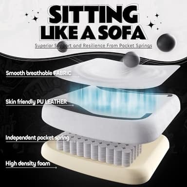 Gaming Chair Cute with Cat Ears Paw Lumbar and Cushion,Ergonomic Computer Chair with Footrest,Reclining PC Game Chair for Girl Computer Chair 300lbs for Adult Black White - Image 4