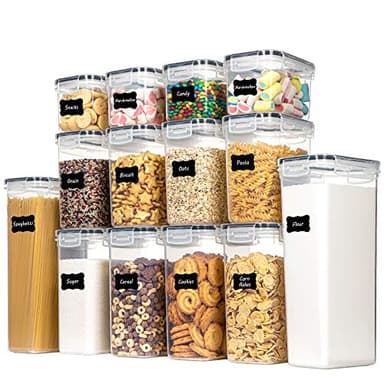 CHEFSTORY Airtight Food Storage Containers Set, 14 PCS Kitchen Storage Containers with Lids for Flour, Sugar and Cereal, Plastic Dry Food Canisters for Pantry Organization and Storage - Image 1