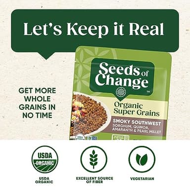 SEEDS OF CHANGE Organic Super Grains Smoky Southwest Side Dish, 8 oz Pouch (6 Count Case) - Image 5