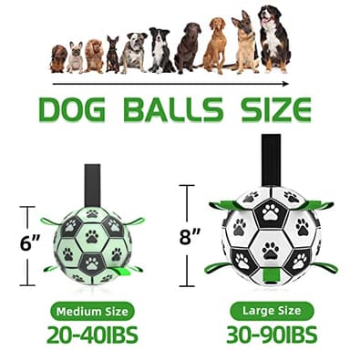 QDAN Dog Ball, Glow in The Dark Dog Toys, Light Up Soccer Ball for Dogs, Outdoor Dog Toys, Doggy Water Toy, Puppy Birthday Gifts for Medium Large (8 Inch) - Image 7