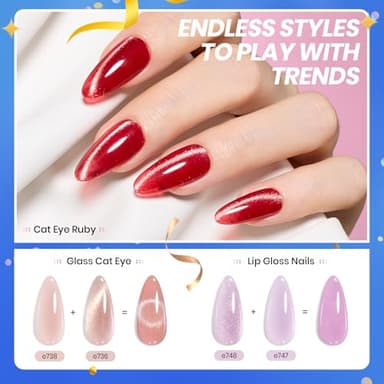 Beetles Jelly Gel Nail Polish Set, 53PCS 36 Colors Jelly Pink Milky White Red Black Blue Green Silver Cat Eye Base Glitter Glossy Matte Top Coat Crystal Ice Collection French Nails Gift for Women - Image 5