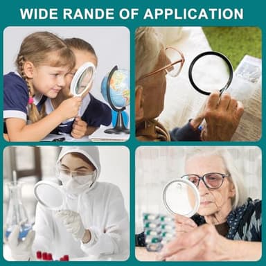 Large Magnifying Glass with 37 LED Light, 10X 20X 45X Handheld Illuminated Lighted Magnifier with 3 Light Modes for Seniors Reading, Inspection, Coins, Exploring Close Work - Image 5