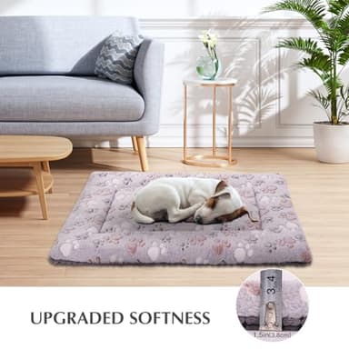 BVAGSS Dog Bed Mat,Reversible Crate Pad, Memory Foam Beds, Soft Warm Pet Cushion for Small Medium Dogs, Washable Pet Sleeping Mattress Kennel Bed Pad XH079 (24''x18''x1.6'',Grey Paw) - Image 8