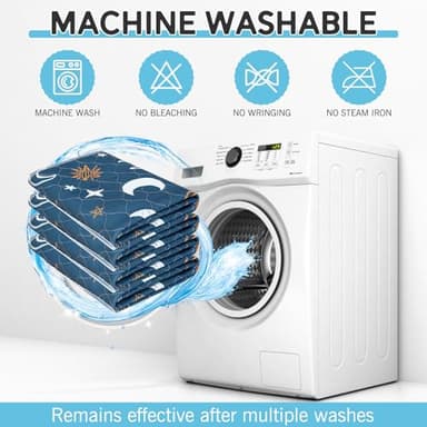 ESGPET Washable Pee Pads for Dogs - 34”x36” 6PCS, Whelping Pad for Puppy Training, Playpen Crate Bed Floor Protector, Reusable Dog Potty Pads Non-Slip, Super Absorbent & Odor Controlling, Moon&Star - Image 5