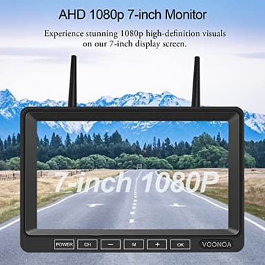 1080P Wireless RV Camera System, IP69 Waterproof Night Vision Backup Camera Side Rear View Camera with 7 Inch HD Monitor for RV Truck Trailer Camper - Image 2
