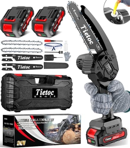 Tietoc Mini Chainsaw 6 Inch Cordless, Portable Electric Chain Saw Small Handheld Battery Powered Super Saws, Gifts for Men Women, Birthday Gift for Dad Fathers Husband Him Her Mom Mothers Grandparent - Image 1