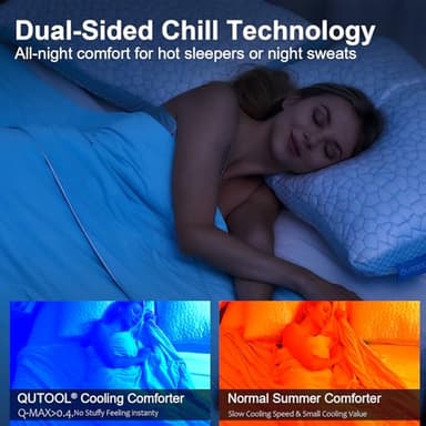 QUTOOL® Cooling Blankets for Hot Sleepers Summer Comforter for Night Sweats King Size, Double-Sided Cold Blanket Q-Max>0.4 Tech, All-Season Bedding Lightweight Breathable Comforter Blue 104"x90" - Image 2