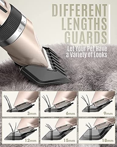 oneisall Dog Clipper Low Noise, Dog Grooming Kit with Rechargeable, Pet Shaver Cordless Electric Quiet Hair Clipper Set for Dogs Cats Pets(Gold) - Image 5