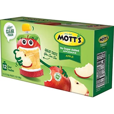 Mott's No Sugar Added Applesauce, 3.2 Oz Clear Pouches, 48 Count (4 Packs Of 12), Good Source Of Vitamin C, No Artificial Flavors - Image 14