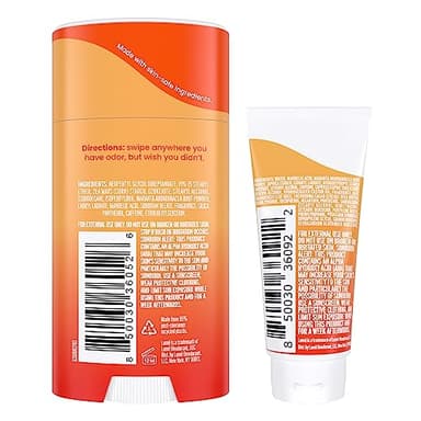 Lume Whole Body Deodorant - Invisible Cream Tube Mini + Solid Stick Bundle - 72 Hour Odor Control - Aluminum & Baking Soda Free, Skin Loving (Clean Tangerine) - Image 2