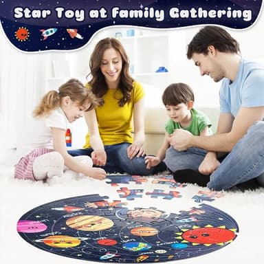 TALGIC Puzzles for Kids Ages 4-6 with Solar System Planets, 70 Piece Round Large Kids Floor Puzzles for Ages 3 4 5 6 7 8, Educational Toy Gift Jigsaw Puzzles for 5 Year Old Boys Girls - Image 6